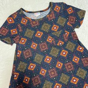 Kilim Pattern LuLaRoe Carly High Low T-Shirt Dress B8